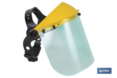 Cofan – Casco Pantalla de Protección Facial Abatible | Ajuste Manual por Rueda | Protección EN 166 / EN 1731 | Pantalla Intercambiable